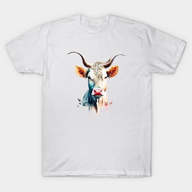 Beautiful Artistic Cow T-Shirt by OssiesArt